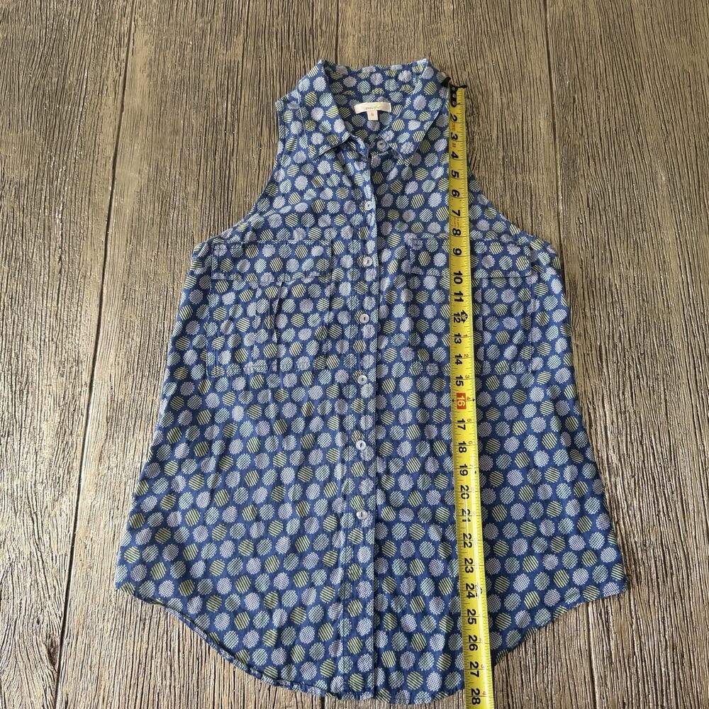 Anthropologie Porridge Polka Dot Sleeveless 100% Cotton Shirt Woman’s Size 6 - Picture 4 of 5